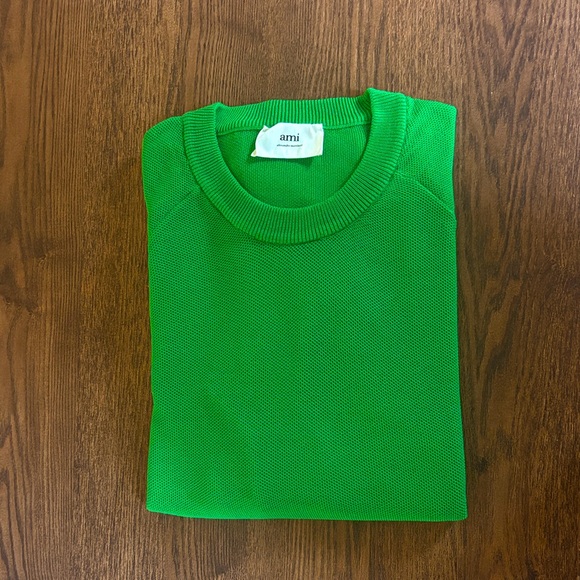 Ami Vibrant Green Crewneck Sweater, Size XL - Picture 1 of 7